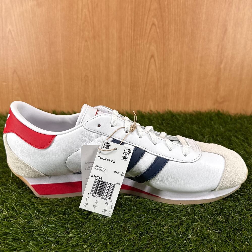 adidas Country 2 White Night Indigo Scarlet Shoes IG4546 Men's Size 11.5 - Picture 7 of 7